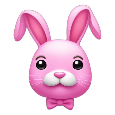pink bunny with a moustache sticker