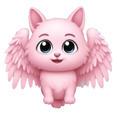 Furry Blush Pink heart with wings  sticker