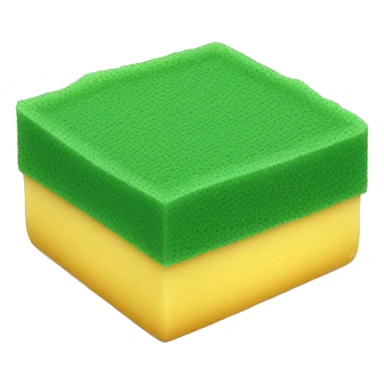 green flat square dish sponge sticker
