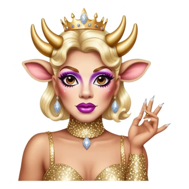drag queen cow glitter babe diva sticker