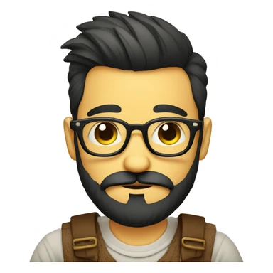 leñador barbudo con anteojos hipster sticker