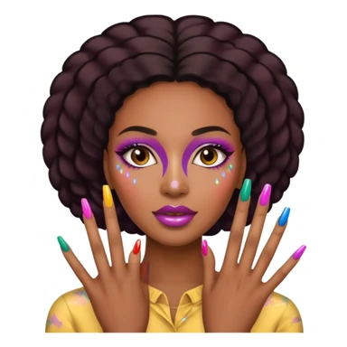 black woman nail art sticker