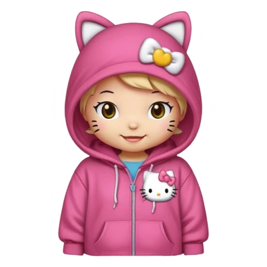 Realistic ultra Detailed Hello kitty Oversized Hoodie  sticker