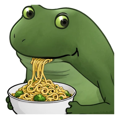 bufo eating noodles sticker