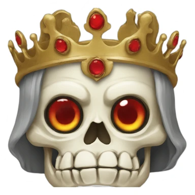 Skull king crown red eye sticker