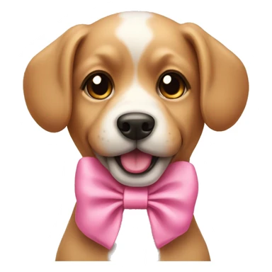 Cute dog wearing pink bow  sticker