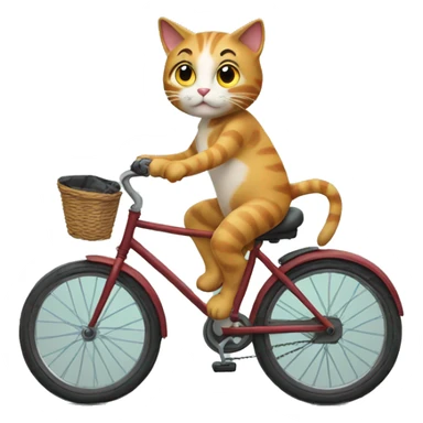 CAT riding bike sticker