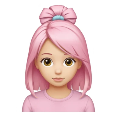 pastel pink hair tie worn on blonde hair sticker