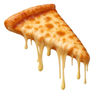 a slice of pizza with melting cheese sticker