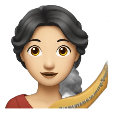 asian woman harpist sticker