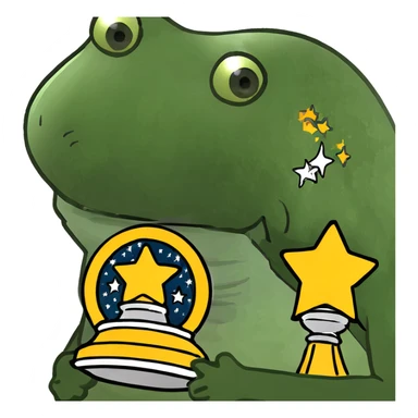 Extraterrestrial championship trophy with universe-inspired color scheme, stars and spiral galaxies embedded in the design sticker