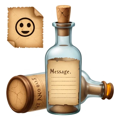 Message letter in Bottle sticker