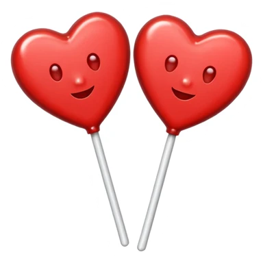 2 Christmas red heart-shaped lollipops sticker