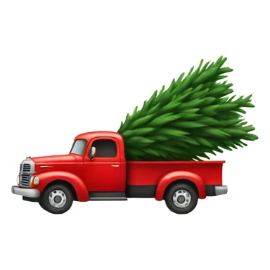 Christmas tree hauling a red truck sticker