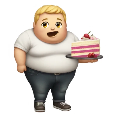 Fat kid loves cake sticker