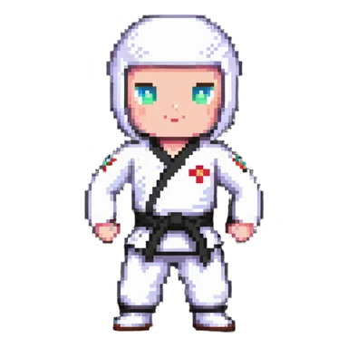 White martial arts uniform sticker