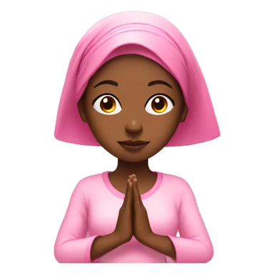 Black girl wearing pink doing meditation sticker