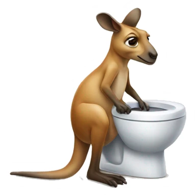 kangaroo on toilet sticker
