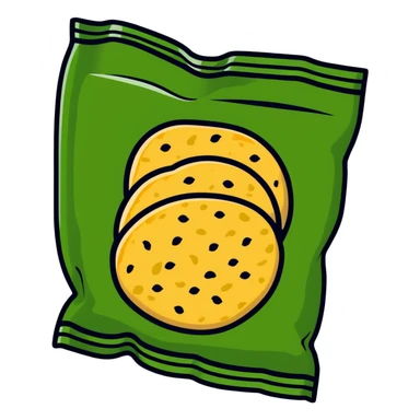 Detailed Japanese senbei rice cracker partially wrapped with crisp nori seaweed sticker