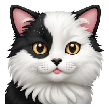 Black and white cat kiss face  sticker