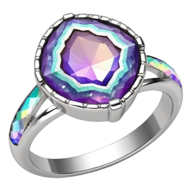 crystal geode ring sticker