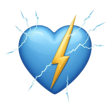 blue heart with a lightning bolt sticker