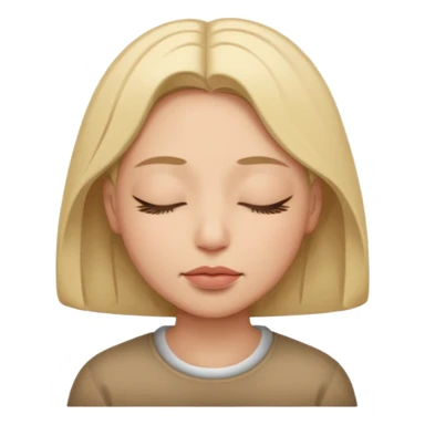 The human face with close eyes and bleh sticker