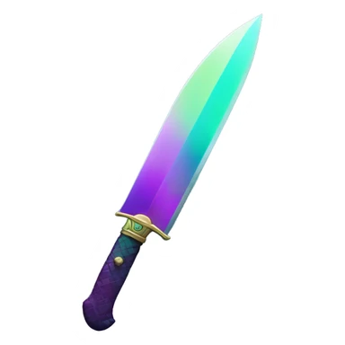 45° angle Aurora borealis purple teal lime green dagger knife sword sticker