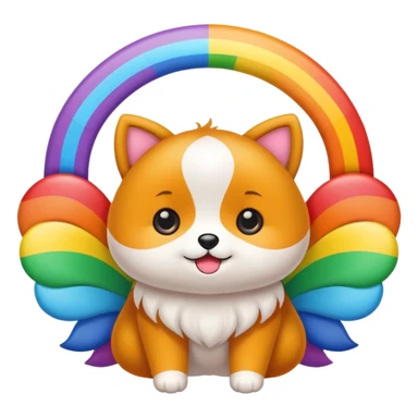 Faça um Lulu da Pomerânia colorido com as cores do arco-íris e o rosto dele também não só o rosto sticker