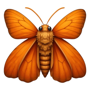 a moth head with orange antennas, slightly brown head sticker