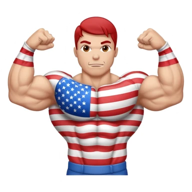 American flag flexing muscles sticker
