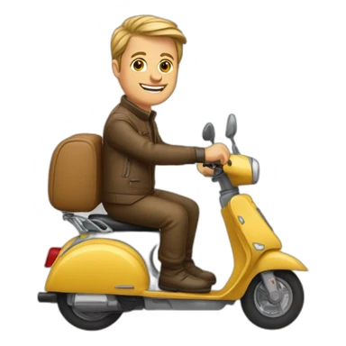 françois holland sur un scooteur sticker