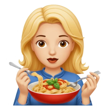 Une femme qui mange du pâte  sticker