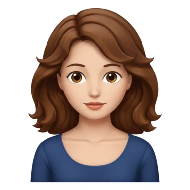 brown wavy hair woman, only face, no neck or torso showing sticker