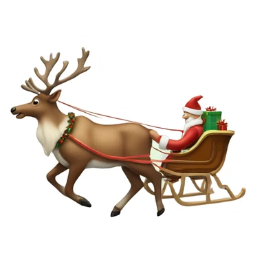 Reindeer pulling sleigh sticker