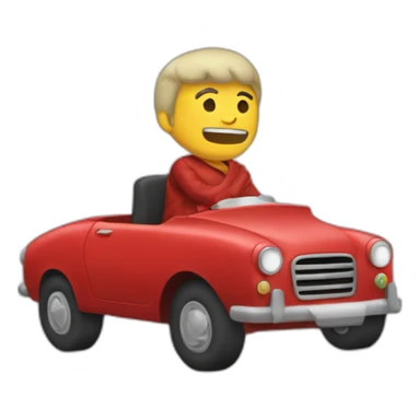 Gengis khan driving a red car sticker