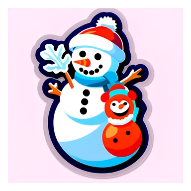 Penny with snowman sticker