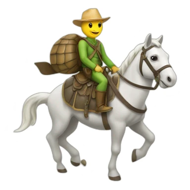 Tortue sur un  cheval sticker