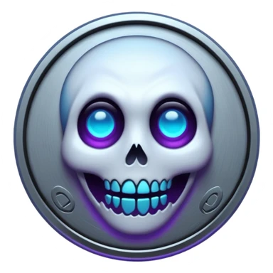 horror spooky spook coin purple blue black white sticker