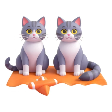 Two cats sitting on the beach at sunset sticker