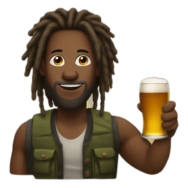 black-man-with-dreadlocks-and-beer sticker