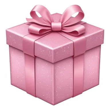 light pink gift box covered in sparkles sticker