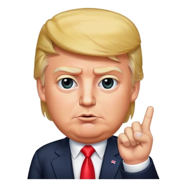 donald trump shows one finger photorealistic sticker