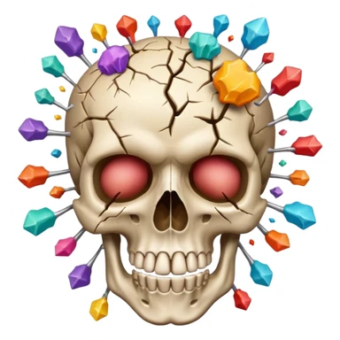 Skull with exploding brain sticker