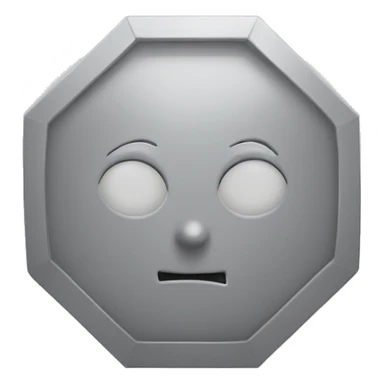 Gray pentagon shape no face  sticker