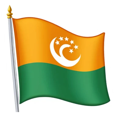 A flag with chandra bindu sticker