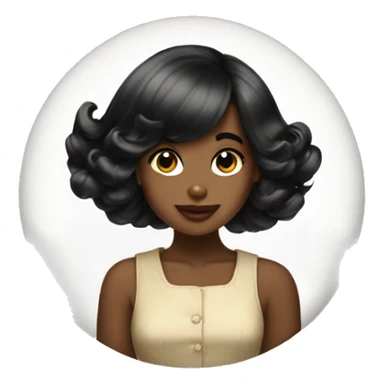 blak hair a vintage girl sticker