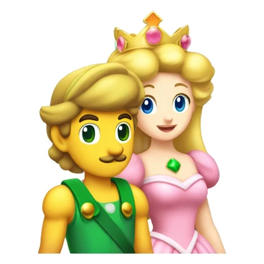 princess peach and luigi sticker