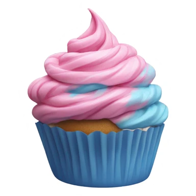 cupcake with pink-blue frosting  sticker