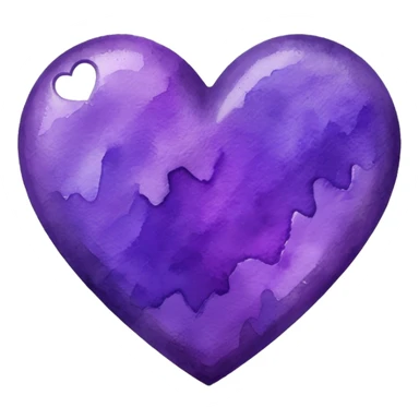 bold purple heart with a watercolor effect sticker